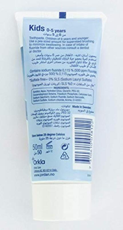 Jordan Kids Toothpaste with Mild Fruity Flavour for Ages 0-5, 50ml