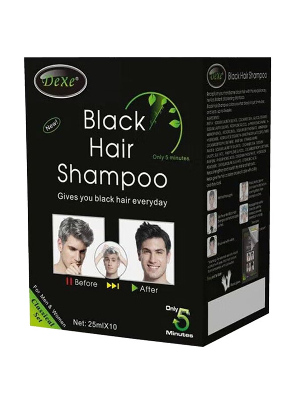 

Dexe Hair Colouring Black Shampoo for All Hair Types, 10 x 250ml