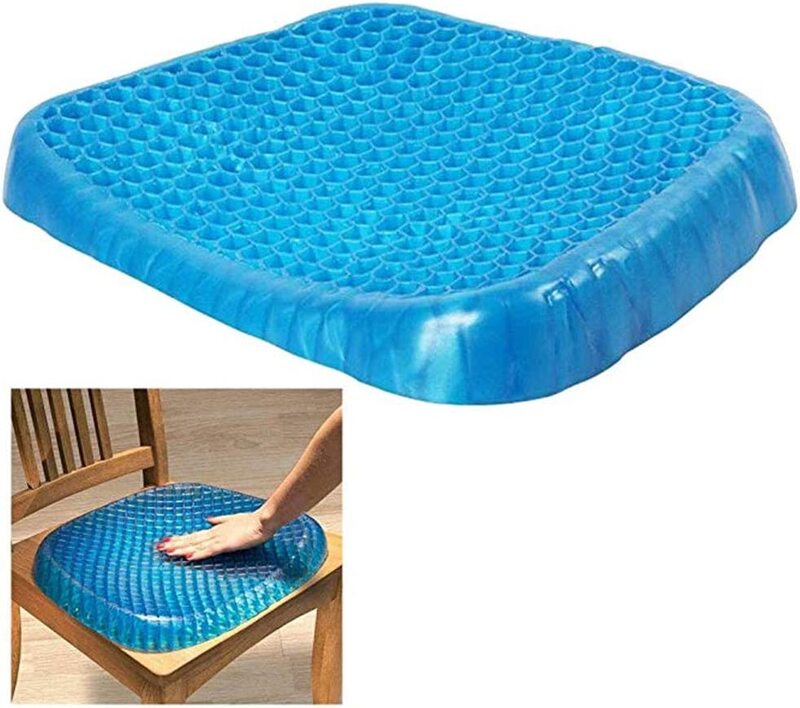 Premium All Gel Orthopaedic Seat Cushion Pad for Car, Office Chair, Wheelchair, or Home Pressure, Blue