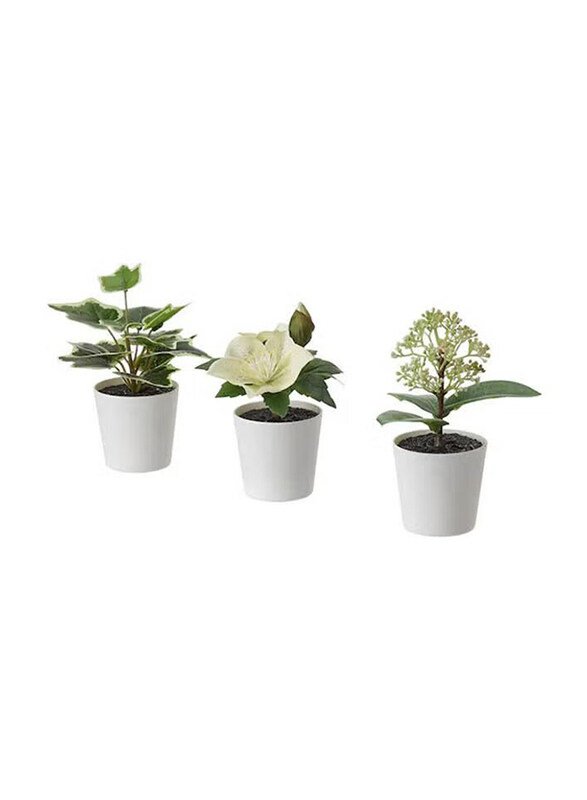 

Fejka Artificial Potted Plant with Pot, 3 Pieces, 6cm, White