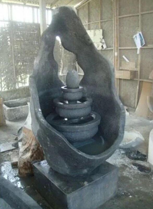 

Generic KK WF Concrete Decor Fountain, Dark Grey