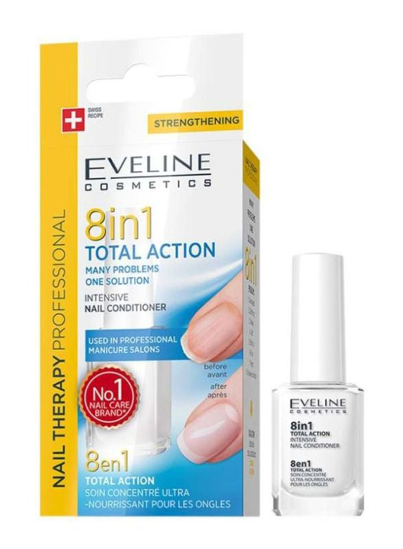 Eveline Cosmetics 8 in 1 Spa Nail Total Action, Clear