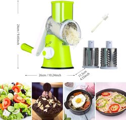 Ourokhome Manual Round Mandoline Cheese Rotary Slicer, Green