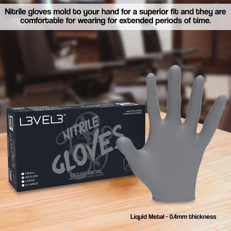 

Generic L3vel3 Gloves Nitrile Liquid Silver Medium 1x100