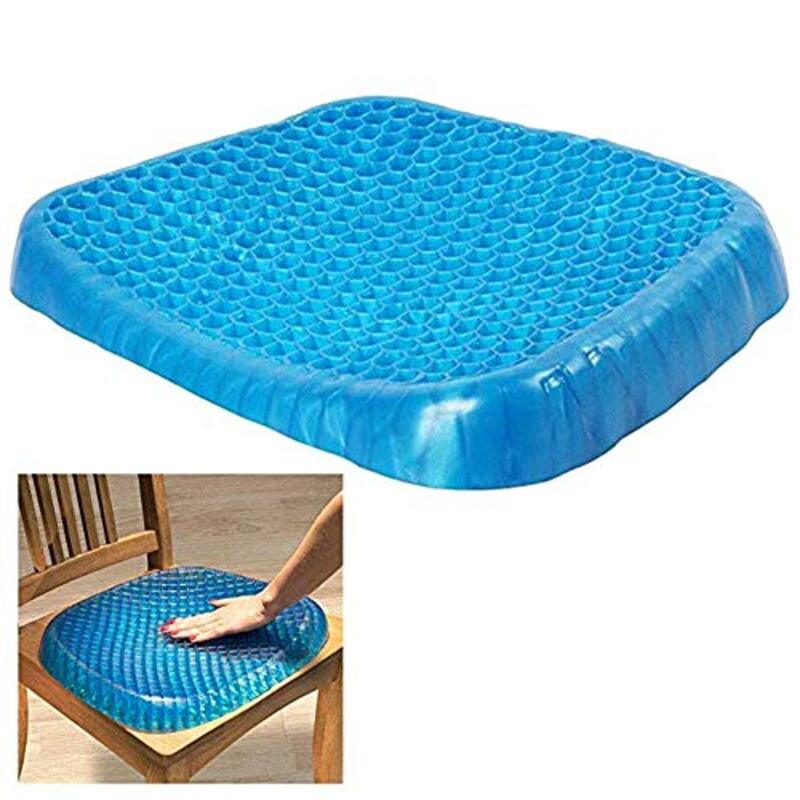 Premium All Gel Orthopaedic Seat Cushion Pad for Car, Office Chair, Wheelchair, or Home Pressure, Blue