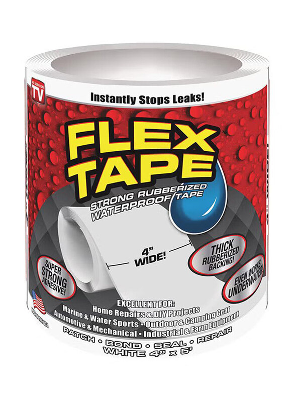 

Flex Tape 4 x 5 Inch Strong Rubberized Waterproof Seal Tap, White