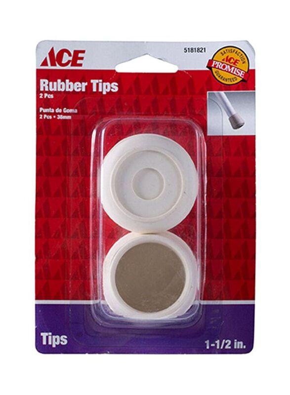 Ace 1.5-inch Rubber Tip, 2 Piece, White