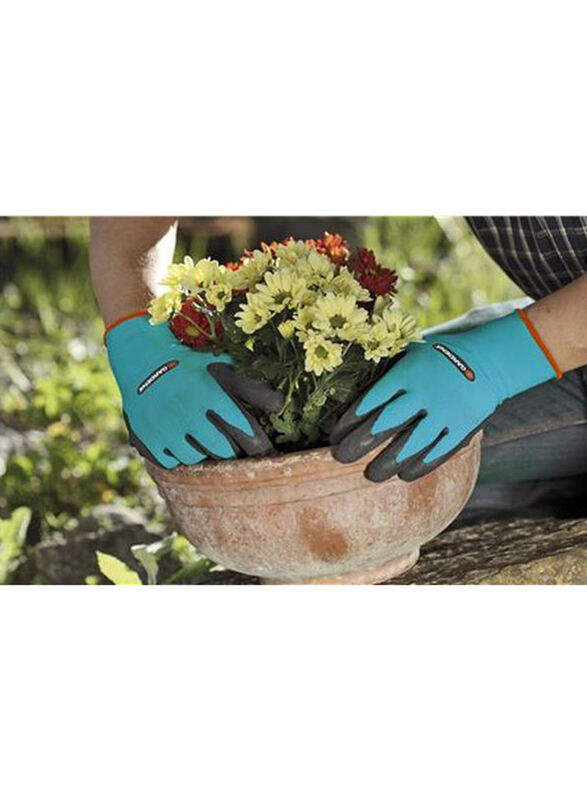 Gardena M/8 Gardening Gloves, Blue/Black/Orange