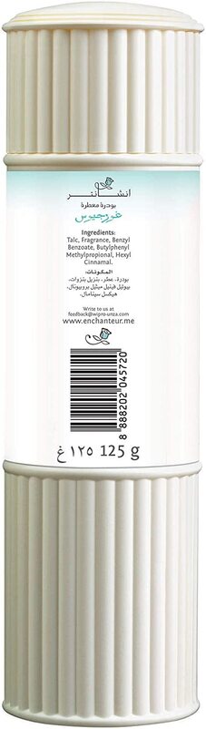 Enchanteur Gorgeous Perfumed Talc Powder, 125g, White