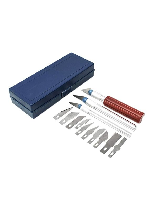 Mega Hobby Knife Set, 16 Piece, Blue