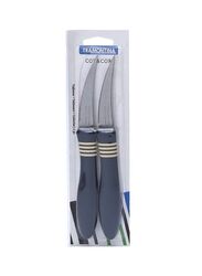 Tramontina 2-Piece Cor & Cor Tomato Knife Set, Blue/Silver