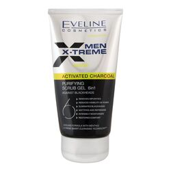 Eveline Cosmetics X-Treme Men Activated Charcoal Purifying Scrub Gel 6in1 150ml