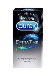 Durex Extra Time Condom, Black, 10 Pieces