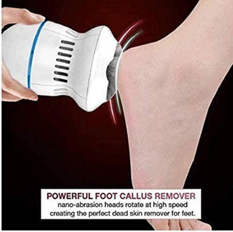 Dreamslink Portable Electric Vacuum Absorption Foot Grinder with USB for Dead, Hard Cracked Dry Skin, White