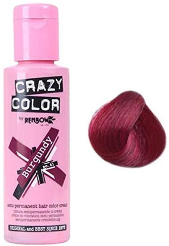 Renbow Crazy Color Semi Permanent Hair Dye Colour Cream, Burgundy, 100ml