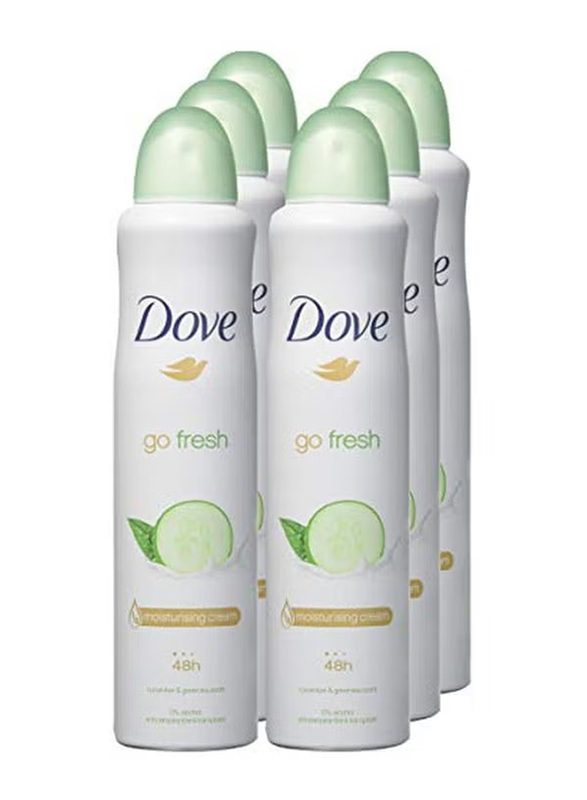 Dove Go Fresh Antiperspirant Deodorant Spray, 150ml, 6 Piece