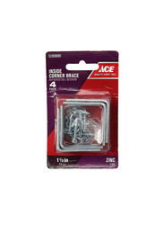 Ace 40mm Inside Corner Brace, 4 Pieces, Silver