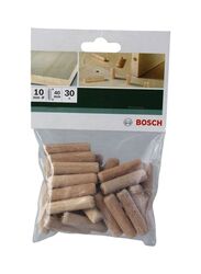 Bosch 30-Piece Dowel Pin Set, 10 x 40mm, Beige