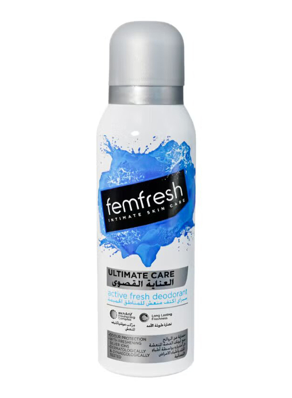 Femfresh Ultimate Care Active Fresh Body Deodorant Spray, 125ml