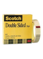 3M Scotch Permanent Double Sided Tape, 12.7mm x 32.92mm, Clear