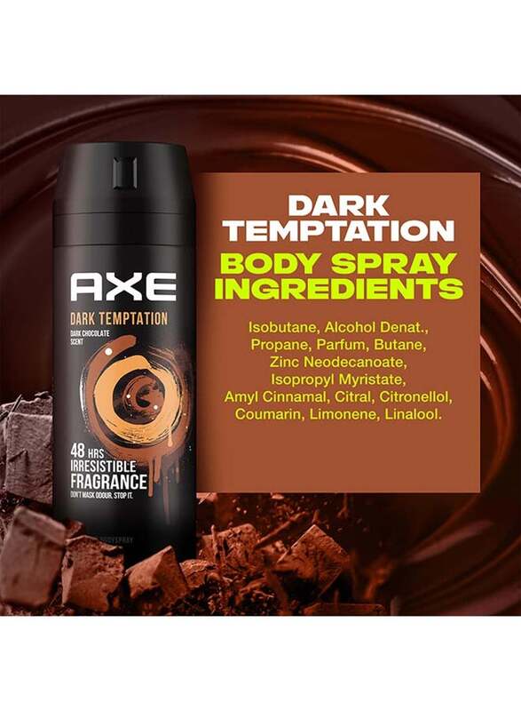 Axe Dark Temptation Deodorant Body Spray for Men, 150ml