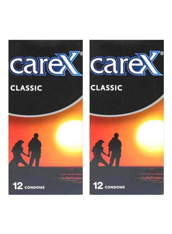 Carex Classic Condoms, 12 Piece x 2 Box