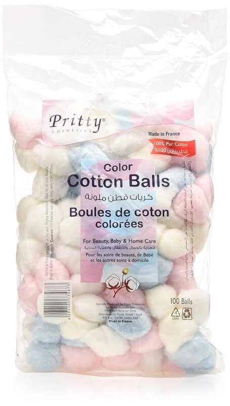 Pritty Color Cotton Balls 100 Pcs