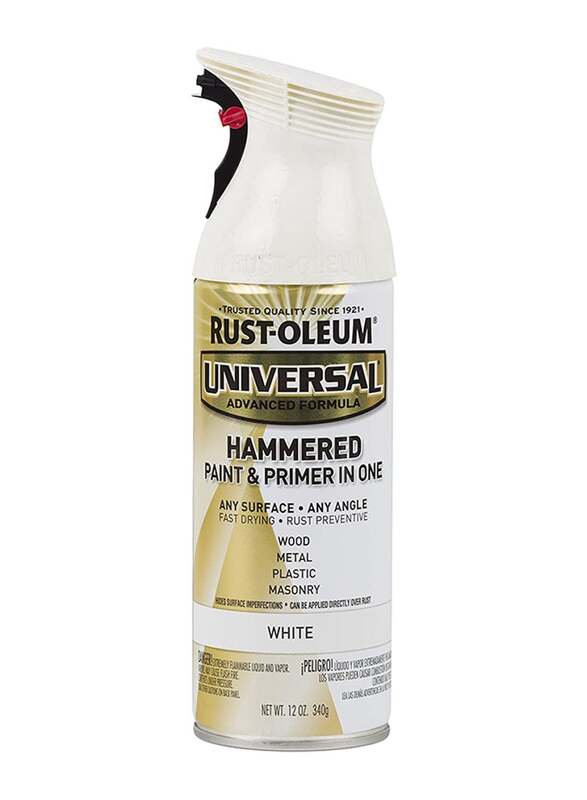 Rust-Oleum Universal Hammered Paint Spray, 340gm, White