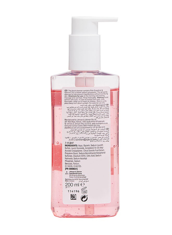 Neutrogena Fresh And Clear Facial Wash With Pink Grapefruit Pink, 200ml