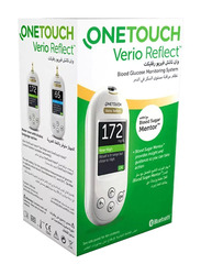 OneTouch Verio Reflect Blood Sugar Monitor with Test Strips and Delica Plus Set, White