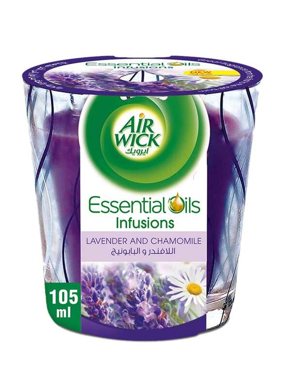 Air Wick Lavender & Chamomile Scented Candle, 105ml, Purple