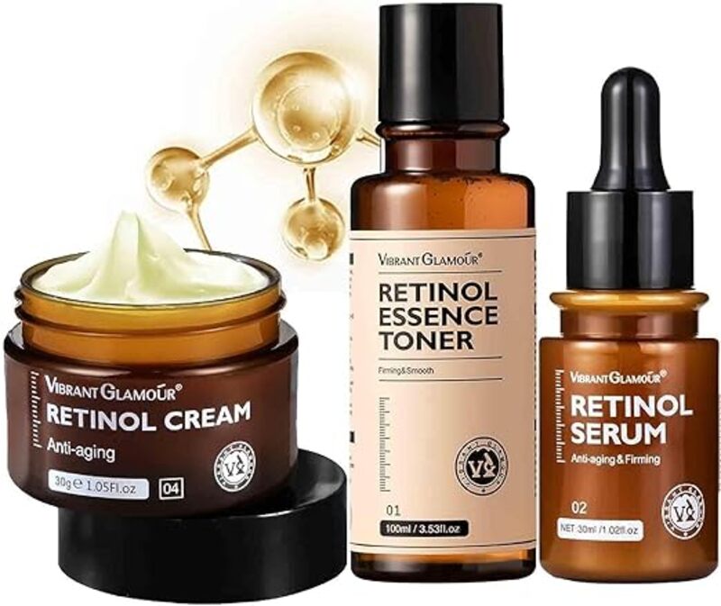 Retinol Anti Aging Face Cream & Essence, Retinol Anti Aging Wrinkle Removal Skin Firming Cream,Vibrant Glamour Retinol Cream Anti Aging, Retinol Firming & Revitalizing Cream Set