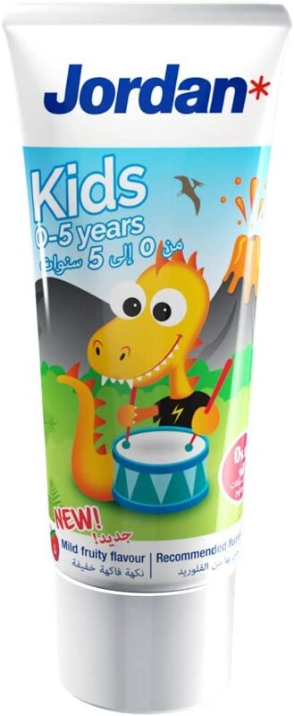 Jordan Kids Toothpaste with Mild Fruity Flavour for Ages 0-5, 50ml