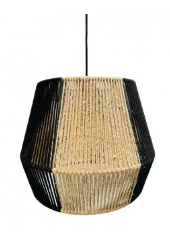 

Generic Jute Pendant Lamp, Black/Beige