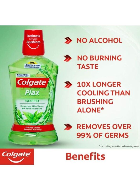 Colgate Plax Fresh Tea Mouthwash, 3 x 500ml