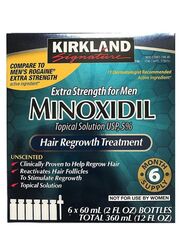 Kirkland Signature Minoxidil Extra Strength Hair Regrowth Treatment for All Hair Types, 12 x 60ml