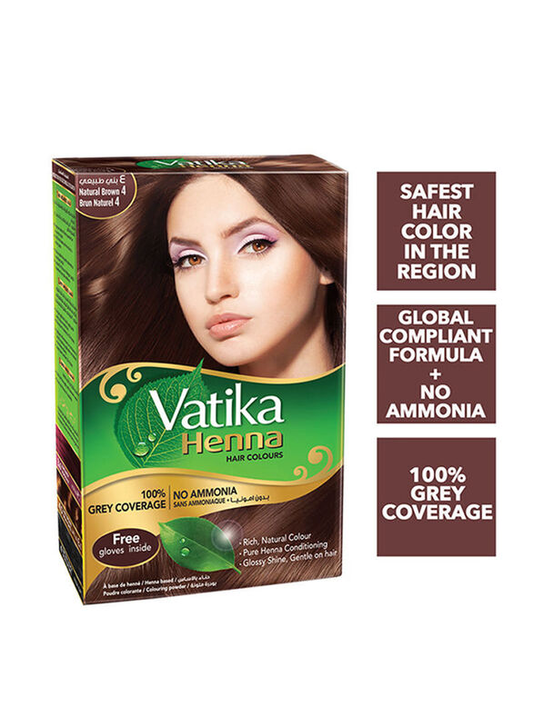 Dabur Henna Hair Colour 100% Grey Coverage No Ammonia, 60g, Brown