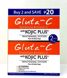 Gluta C Kojic Plus Whitening System Face & Body Soap, 2 x 60g