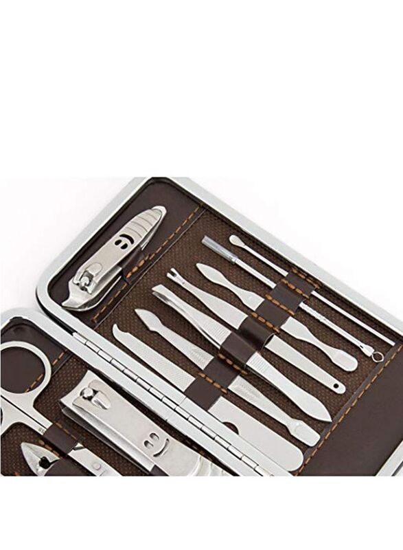 QQCUTE 12-Piece Manicure and Pedicure Set, Silver