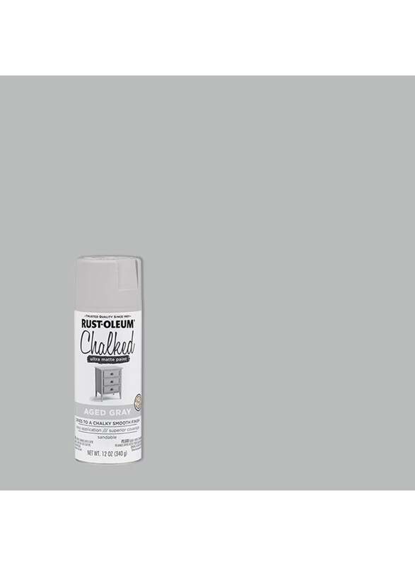 Rust-Oleum Chalked Ultra Matte Paint Spray, 340gm, Aged Grey