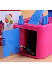 Lightweight Electric Balloon Inflator Pump with 4 Ports, Ages 6+, 21 x 14 x 17cm, Pink/Blue