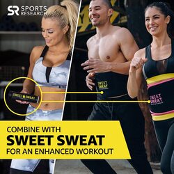 Sports Research Sweet Sweat Waist Trimmer Band, Small, Black/Yellow