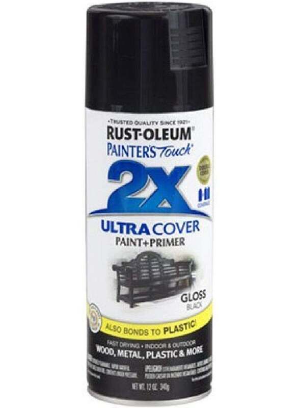 Rust-Oleum Painter's Touch 2X Ultra Cover Gloss Spray, 340gm, Gloss Black