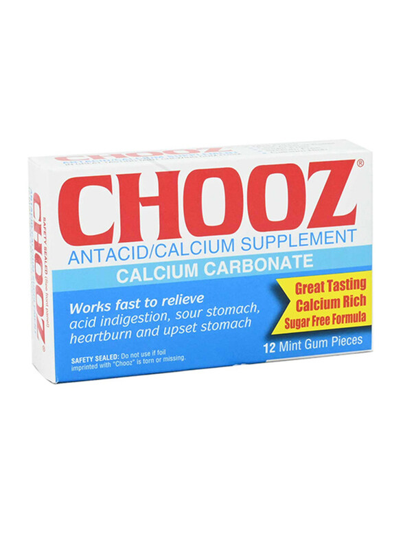 

Chooz Antiacid/ Calcium Mint Gum Supplement, 12 Mint Gum
