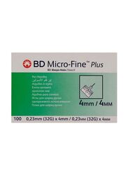 BD Micro-Fine Plus Pen Needles, 100 Pieces, 52061, Multicolour