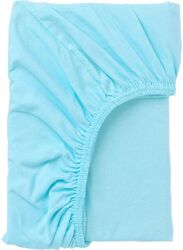 Len Solid Pattern Fitted Cotton Sheet, Blue