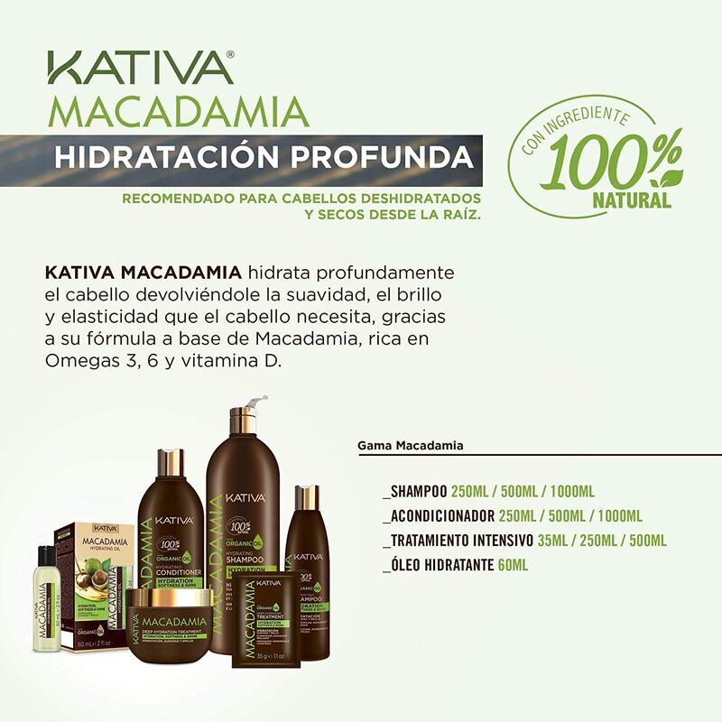 Kativa Macadamia Shampoo, 500ml