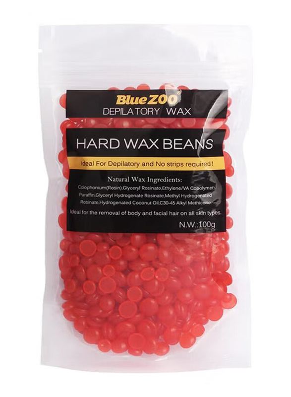 Blue Zoo Depilatory Hard Wax Beans, Red, 100gm