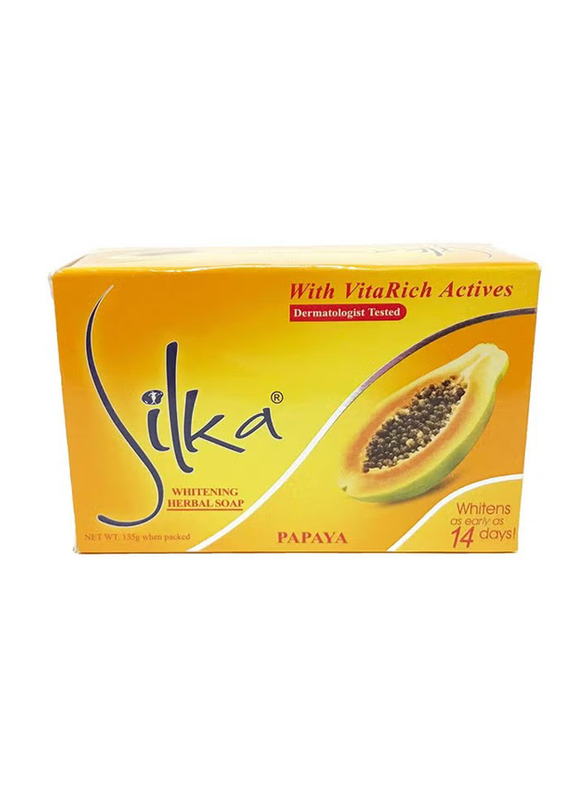 Silka Papaya and Herbal Bath Soap, 135g, 6 Piece