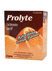 Cipla Prolyte Oral Rehydration Salts Orange Sachets, 10 Sachets x 21gm